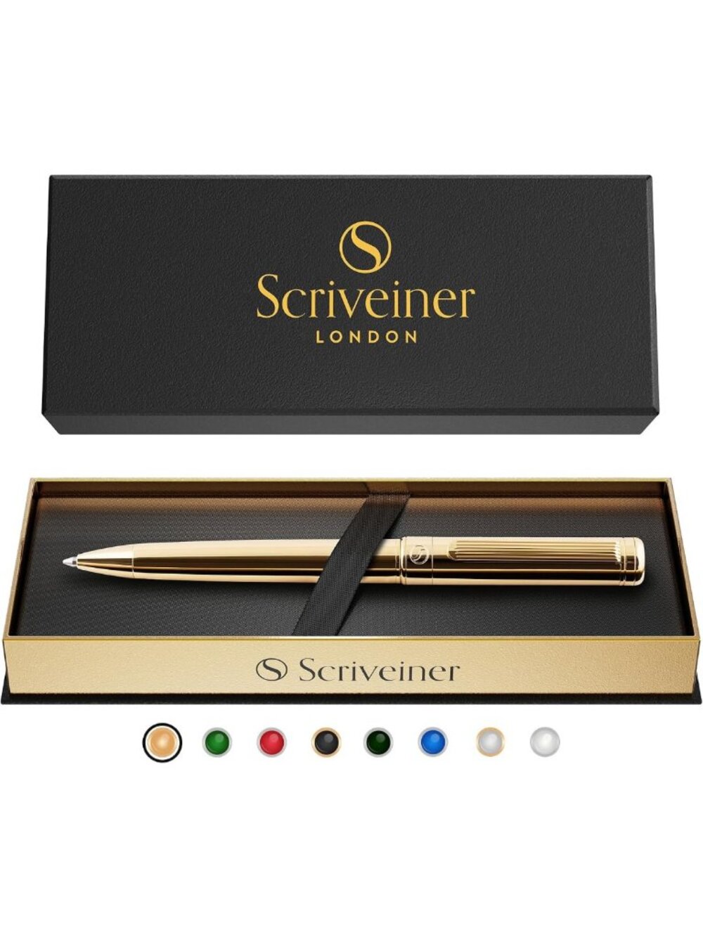 Scriveiner Gold Ballpoint Pen - Stunning Luxury Pen, Real Gold Plating, Schmidt